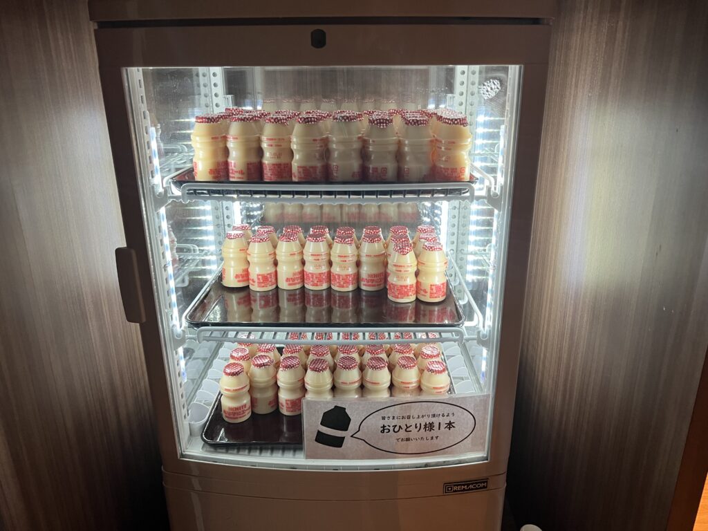 ドーミーイン池袋の湯上がり乳酸菌飲料サービス