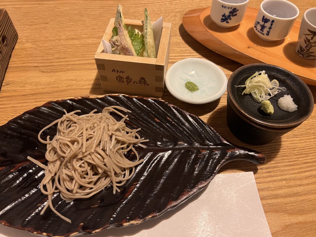 ホテル富貴の森の夕食の信州そば