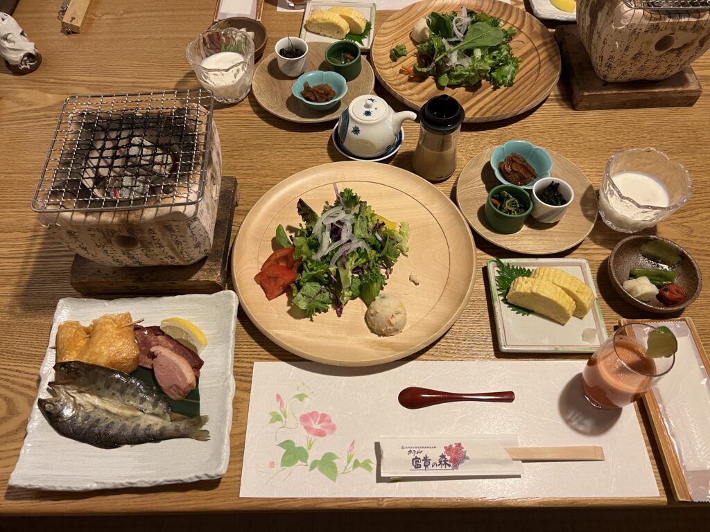 ホテル富貴の森の和定食の朝食